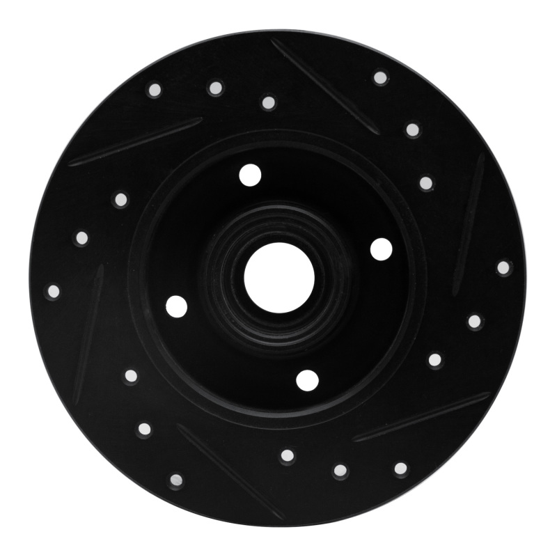 Volkswagen Cabrio Brake Rotor (1) - Rear Left - R1 Concepts - Drilled & Slotted - Black - `85-`02
